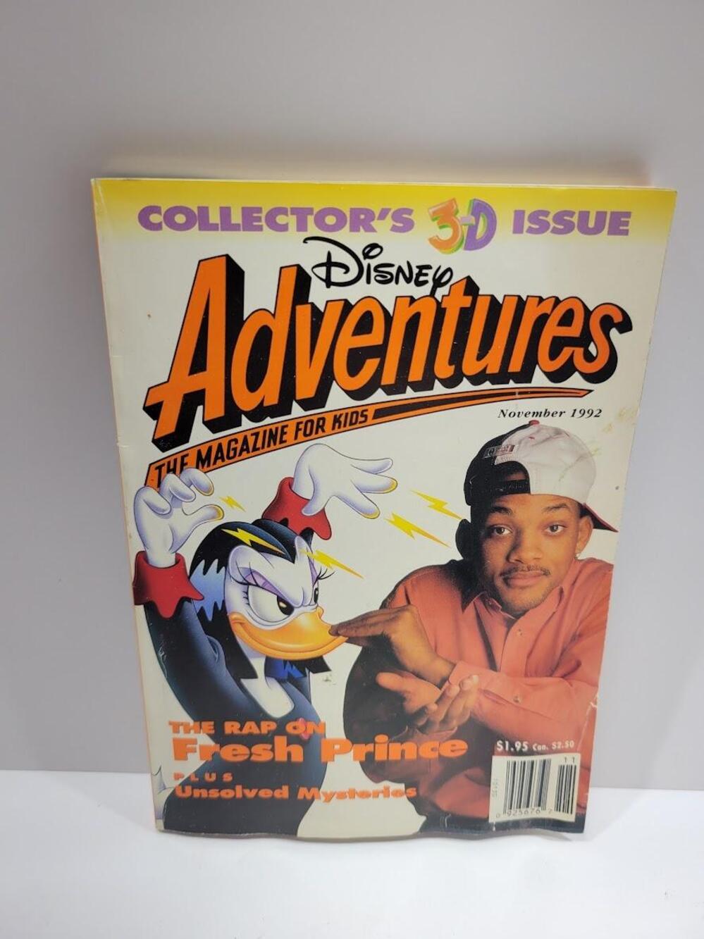 Vintage 1992 Disney Adventures Magazine Fresh Prince Kids 3D Collector Softcover
